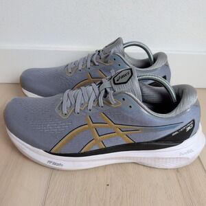 Asics Gel Kayano 30 Mens 10.5 Gray Gold Running Shoes Sneakers 1011B548